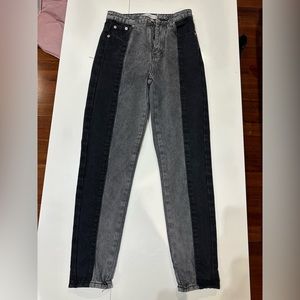 Adika Half Black Half Grey Straight Leg Jeans